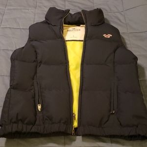Juniors Lg Hollister Down Filled Puffer Vest Navy